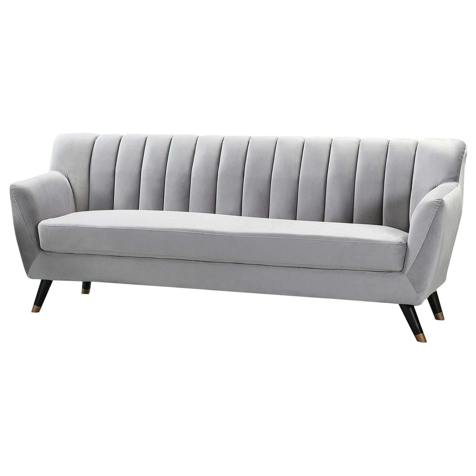 Plush Velvet 3 Seater Sofa grey