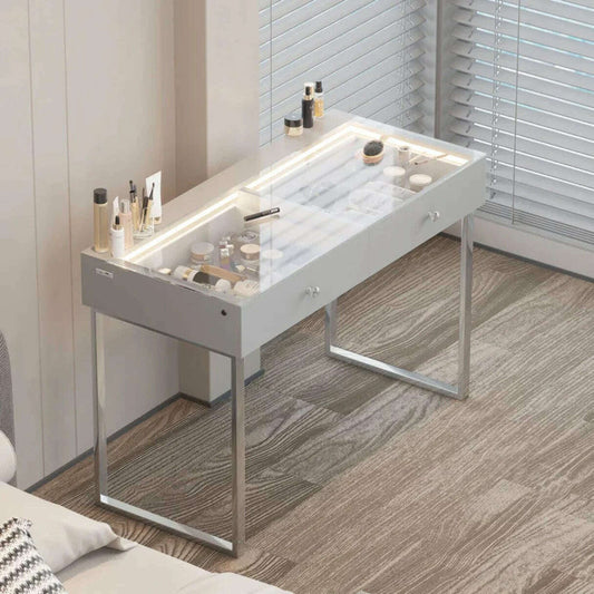 Professional Vanity 2 Spacious Drawers USB/Integrated LED Lights