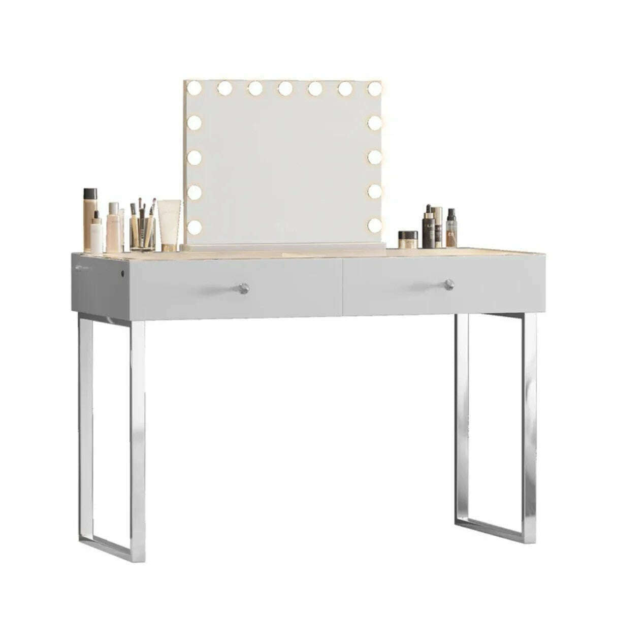 Professional Vanity 2 Spacious Drawers USB/Integrated LED Lights with vanity