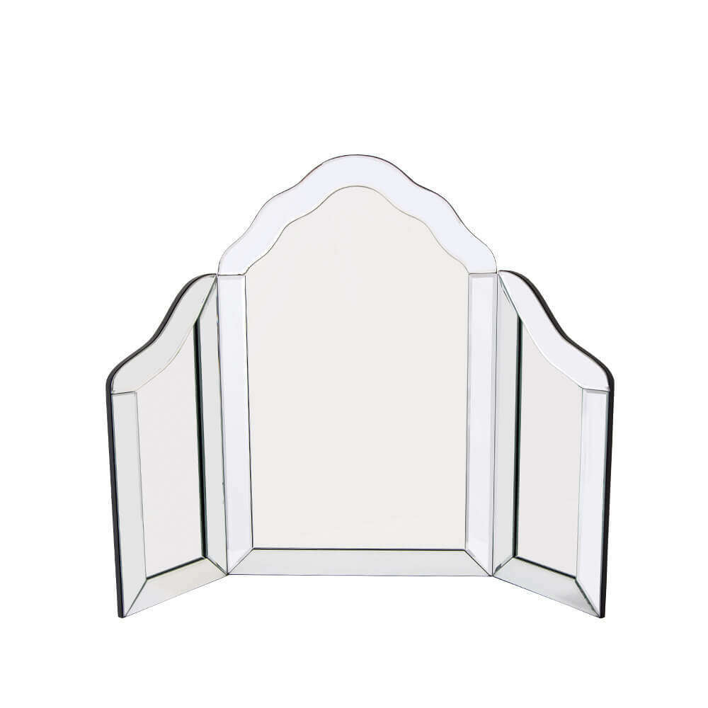 Small Luxury Glass Tri-Fold Vanity Mirror