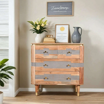Solid Acacia Wood 4 Drawer Chest lifestyle pic