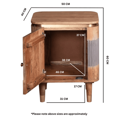 Solid Acacia Wood Side Cabinet dimensions