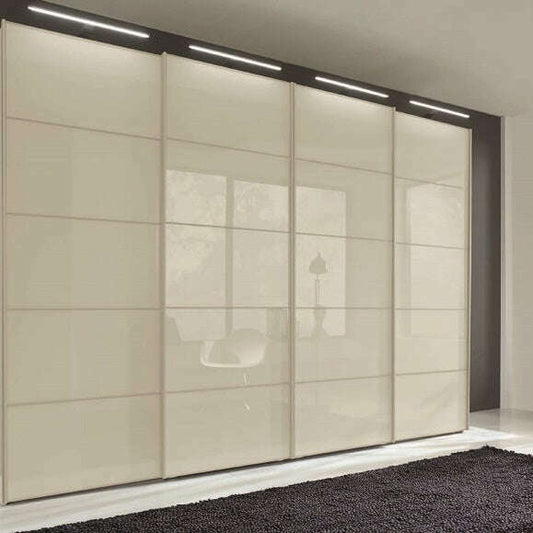 Westside VIP 4 Door Coloured Glass Front Sliding Wardrobe - Height 217 cm