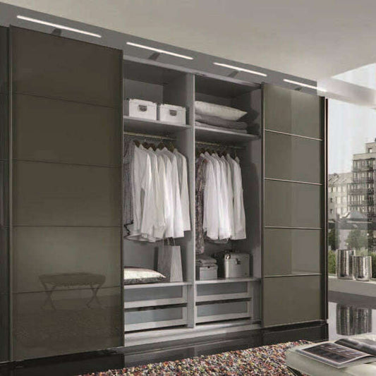 Westside VIP 4 Door Coloured Glass Front Sliding Wardrobe - Height 236 cm