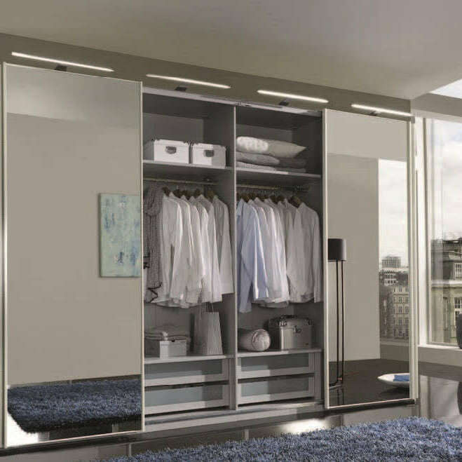 Westside VIP 4 Door Coloured Glass/Mirrored Sliding Wardrobe - Height 217 cm lifestyle pic