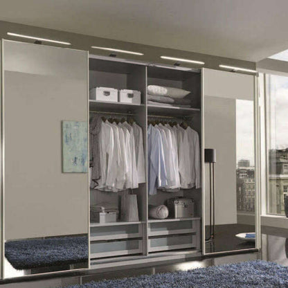 Westside VIP 4 Door Coloured Glass/Mirrored Sliding Wardrobe - Height 217 cm lifestyle pic