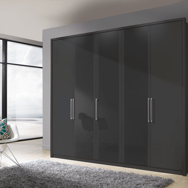 Berlin 3 Door Hinged Glass Front Wardrobe - Height 220 cm