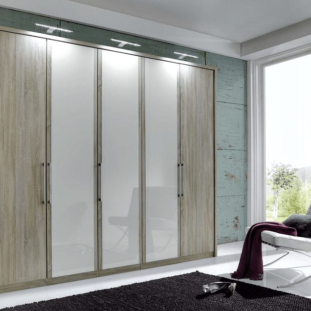 Berlin 3 Door Hinged Glass Front Wardrobe - Height 220 cm