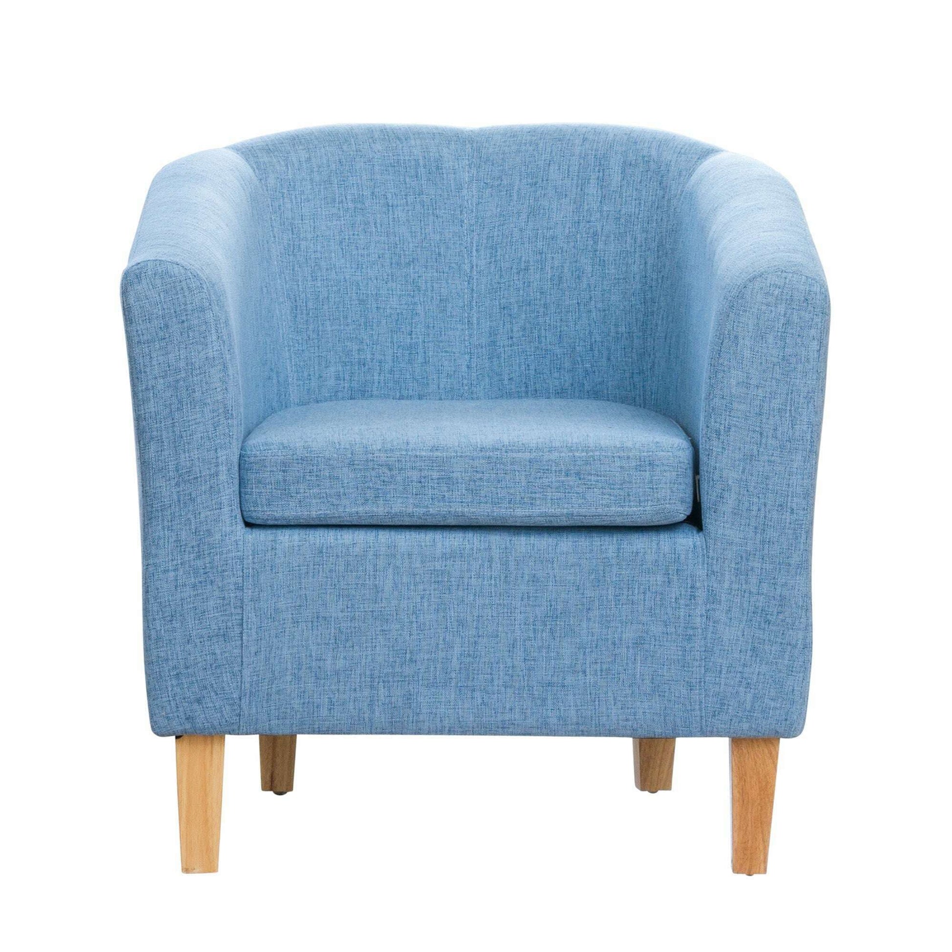Classic Fabric Tub Chair Light Blue