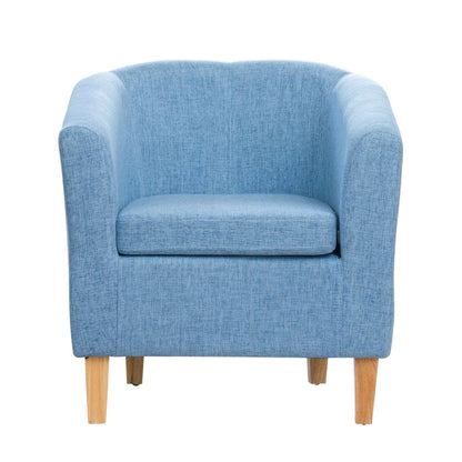 Classic Fabric Tub Chair Light Blue