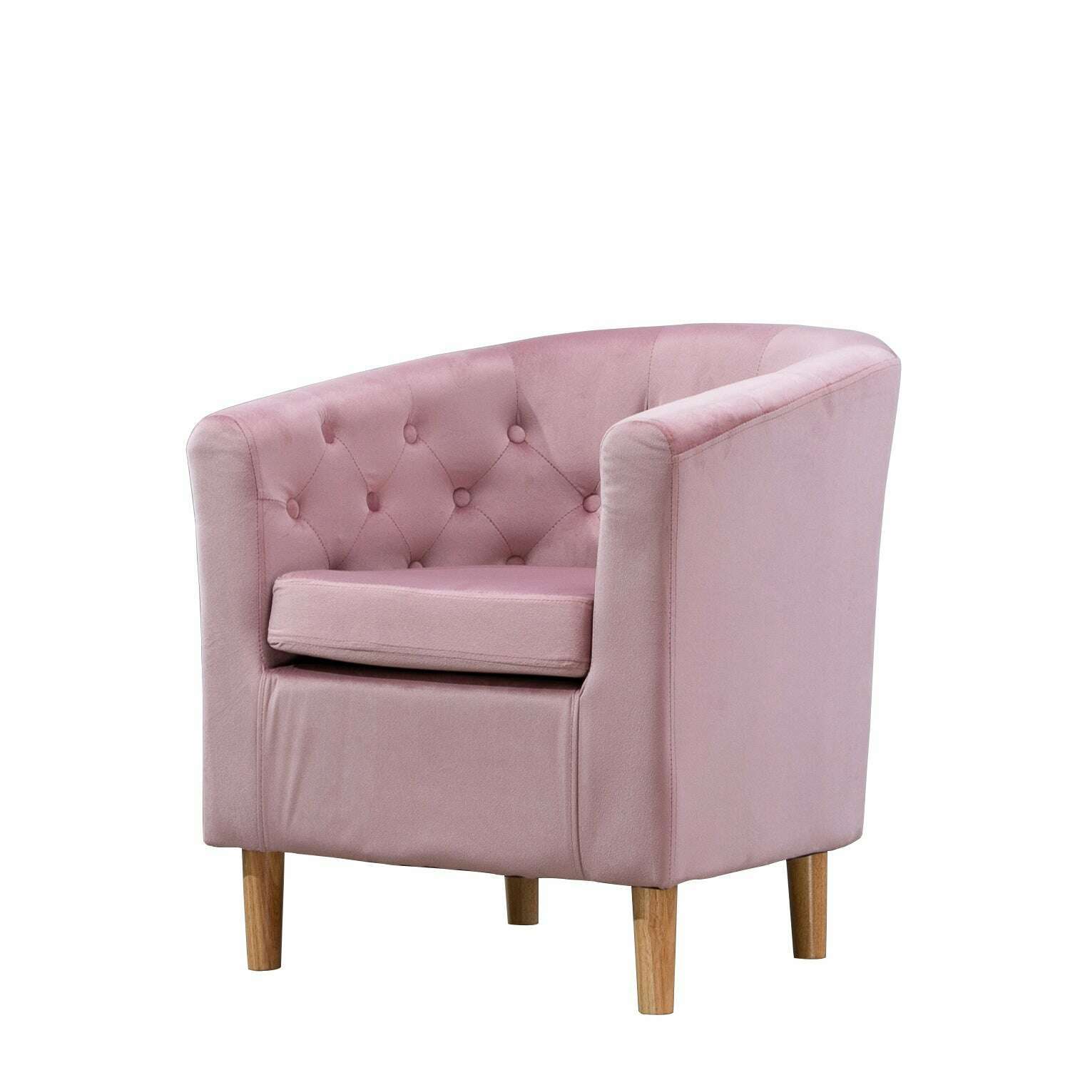 Classic Velvet Button Tub Chair pink
