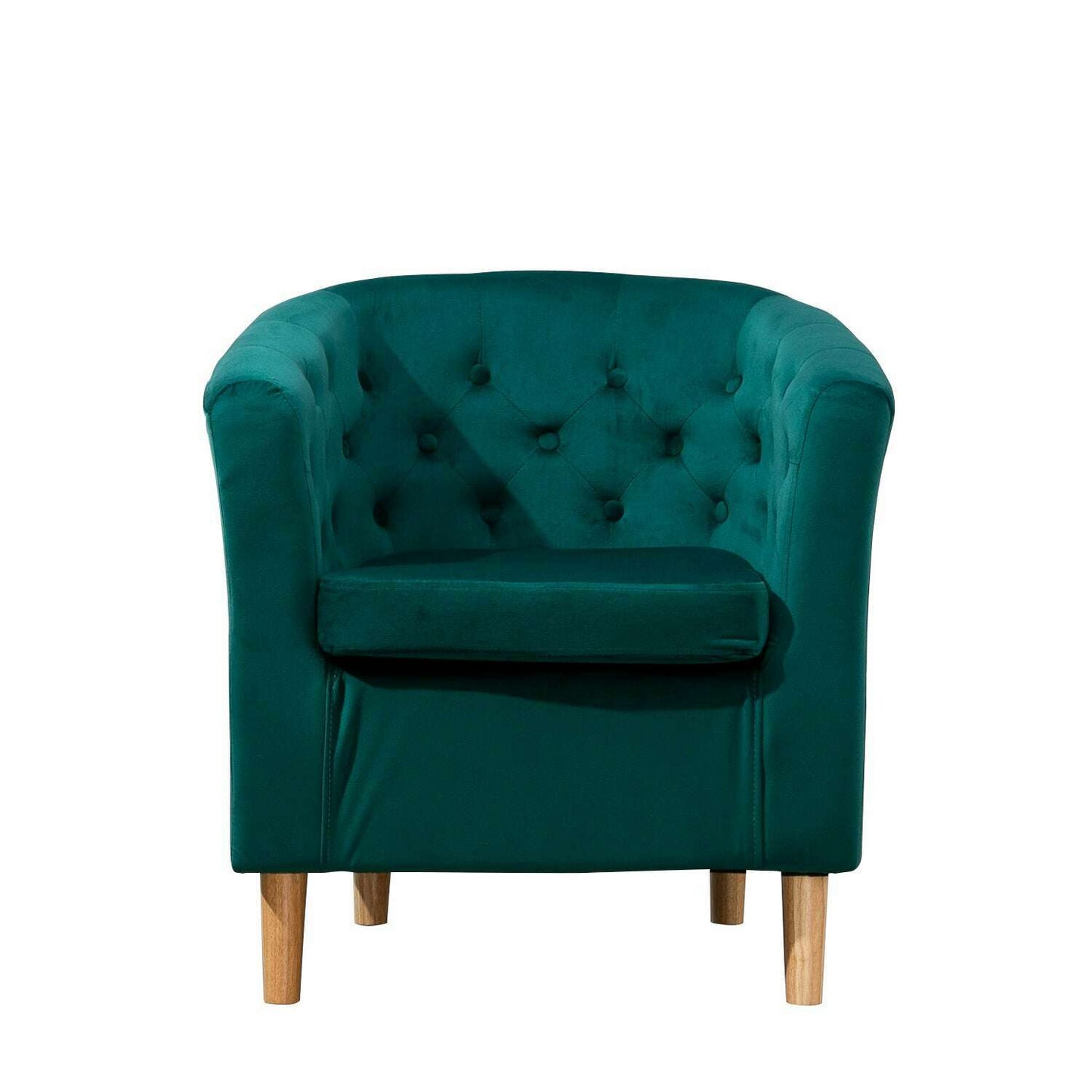 Classic Velvet Button Tub Chair Green