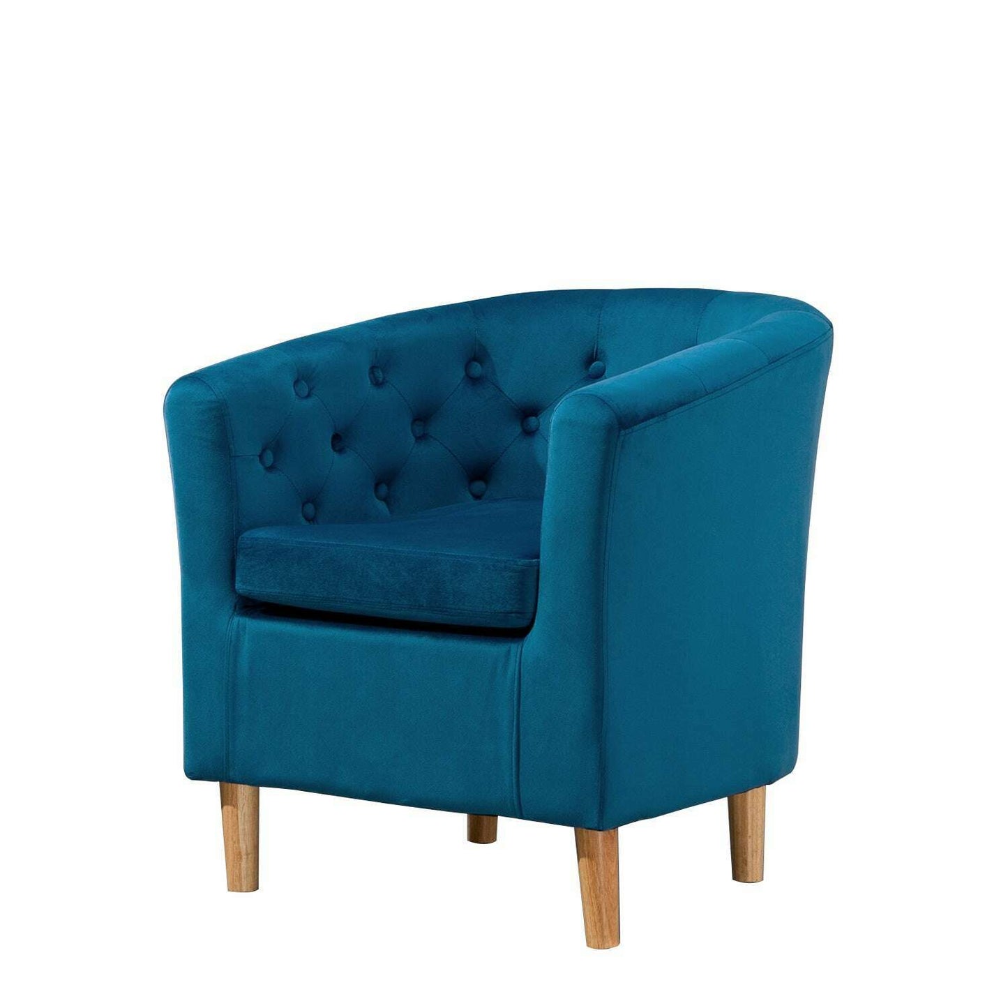 Classic Velvet Button Tub Chair Teal
