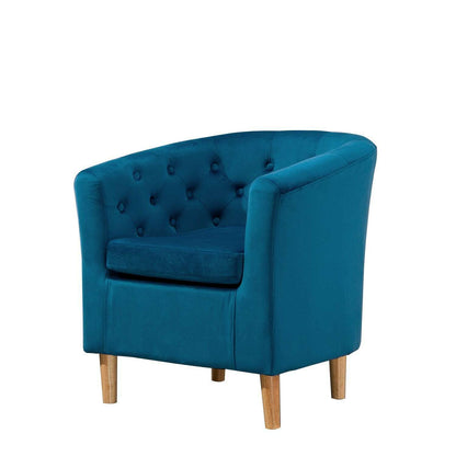 Classic Velvet Button Tub Chair Teal
