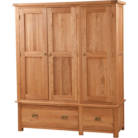 country-oak-range---triple-wardrobe-with-drawers-13
