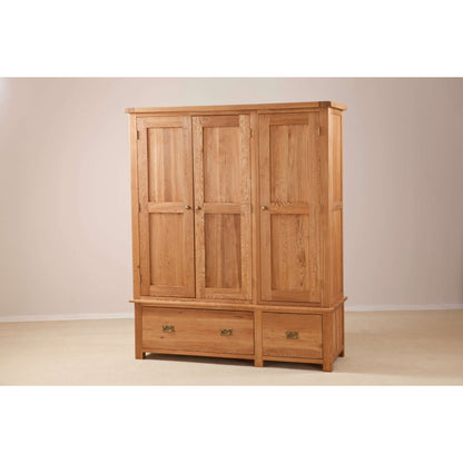 country-oak-range---triple-wardrobe-with-drawers-11