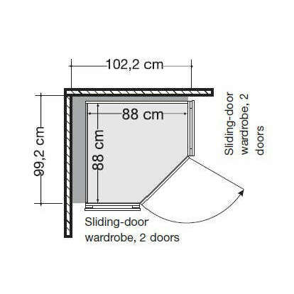 Extended Corner Unit Korfu Range - H: 216 cm & 236 cm