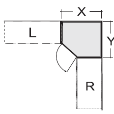 Extended Corner Unit Westside Range - H: 216 cm & 236 cm dimensions