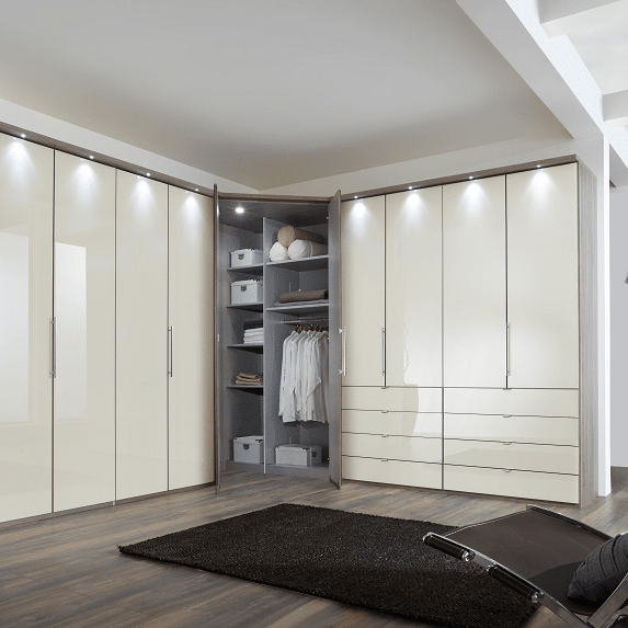 Extended Walk-In-Corner Unit Loft Range - H: 220 cm & 240 cm