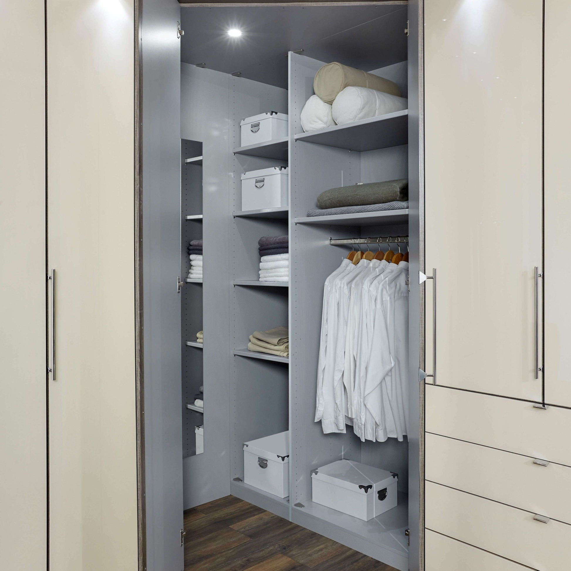 Extended Walk-In-Corner Unit Loft Range - H: 220 cm & 240 cm corner unit