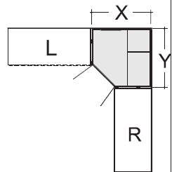 Extended Walk-In-Corner Unit Westside Range - H: 216 cm & 236 cm dimensions