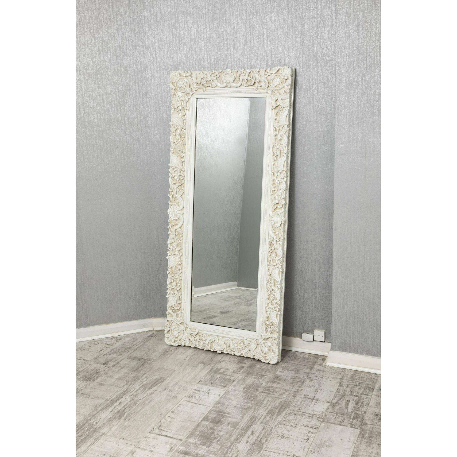 Extra Large Luxury French Ornate Full Length Mirror white