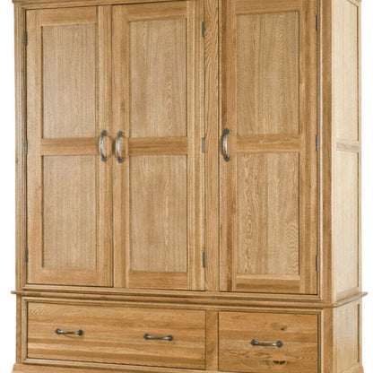 french-farmhouse-oak-range---triple-wardrobe-with-drawers-2