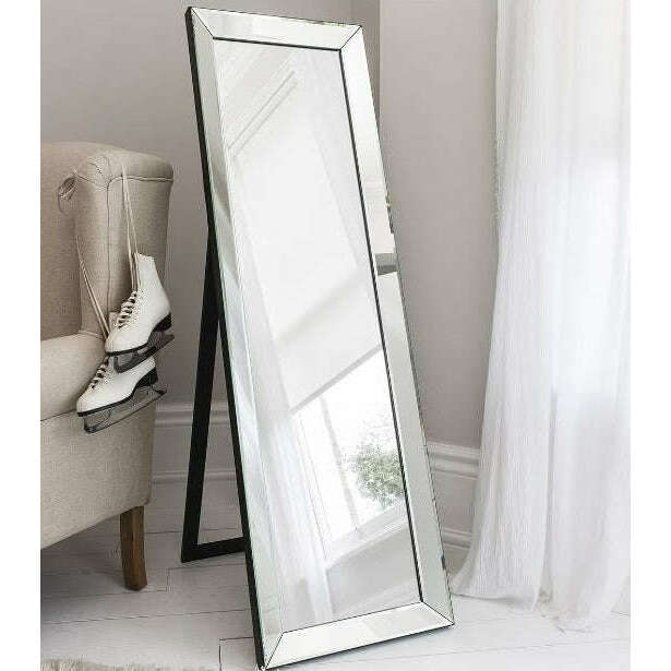 Full-Length Luxury Plain Bevel Mirror with Kickstand