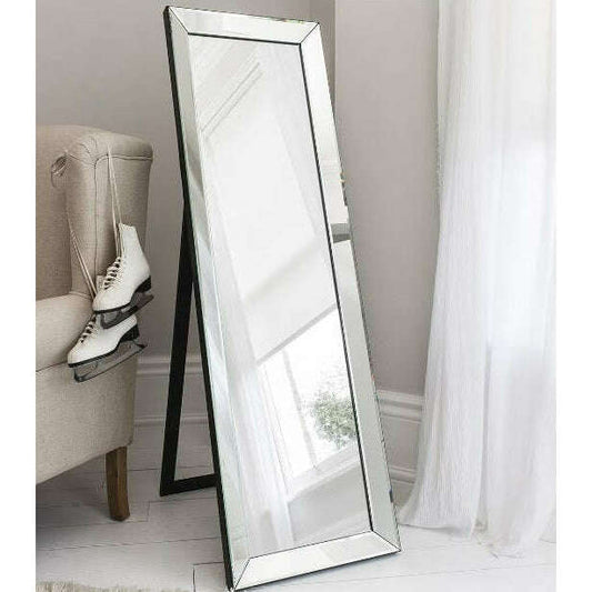 Full-Length Luxury Plain Bevel Mirror with Kickstand