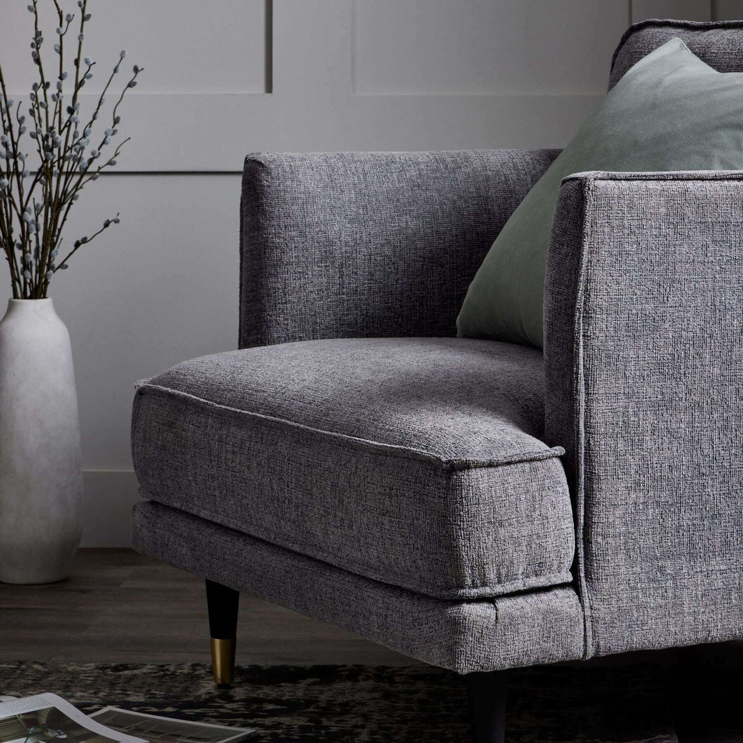 Hampton Luxury Large Grey Armchair Seat