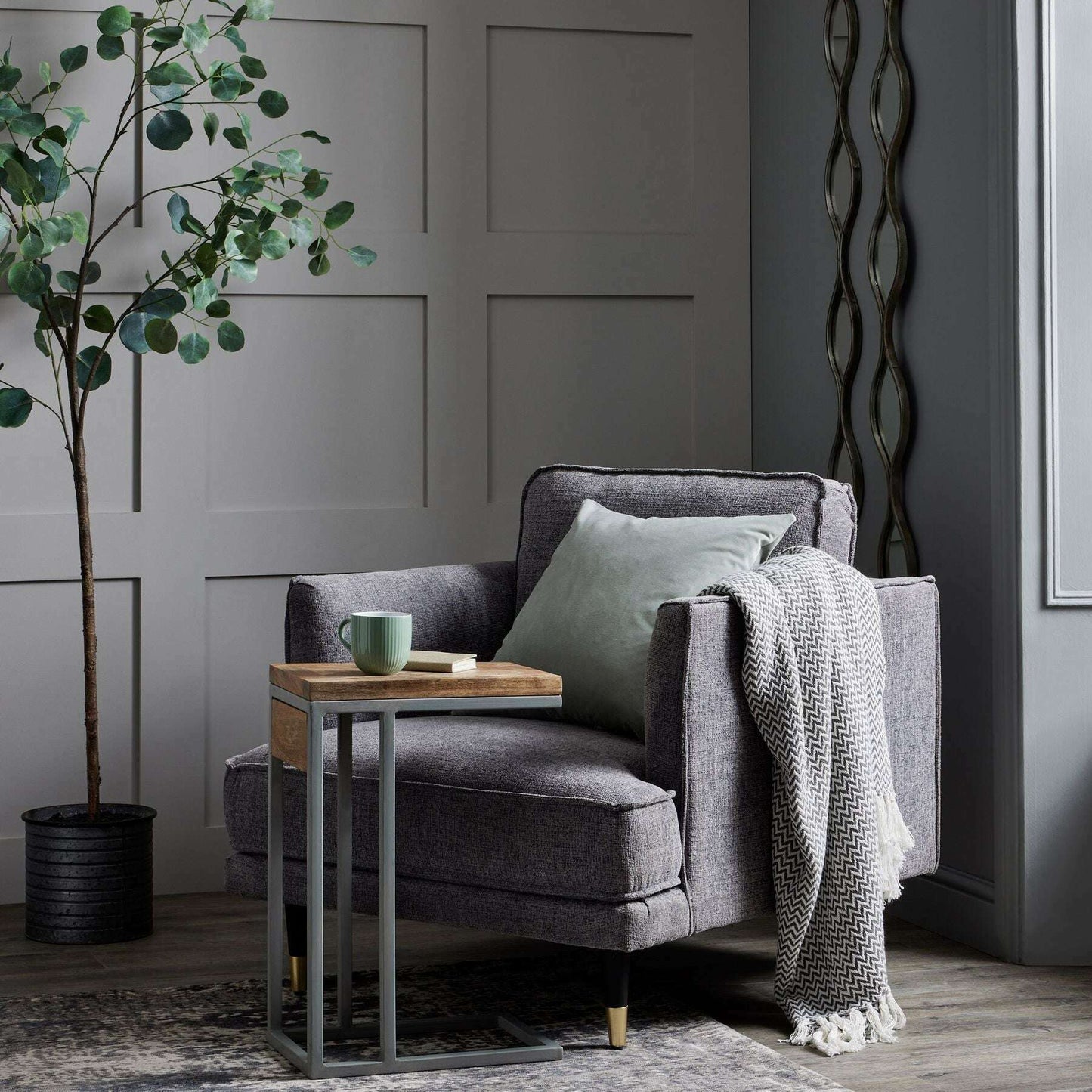 Hampton Luxury Large Grey Armchair lifestyle pic 2