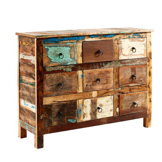 Hand Crafted Rustic Coastal 9 Drawer Dresser