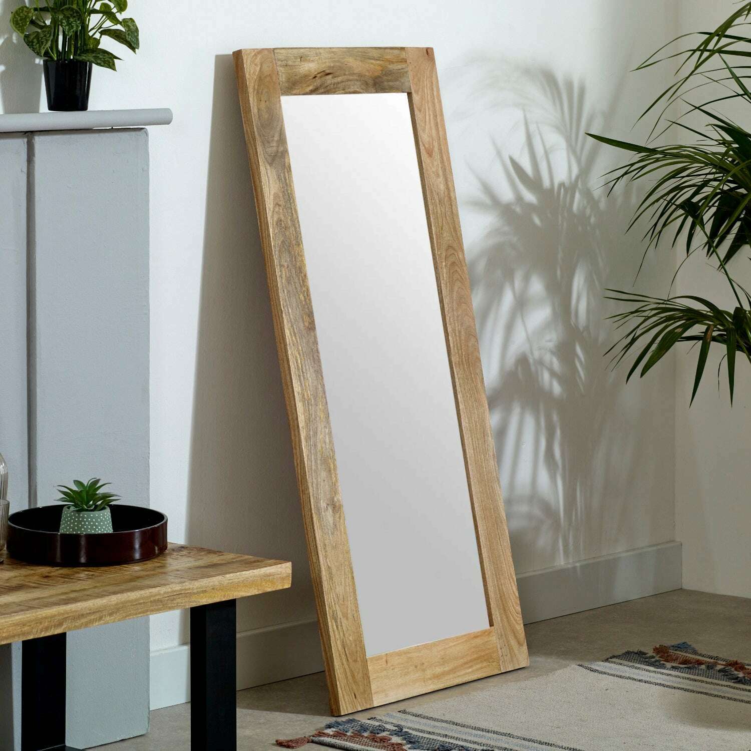 Handcrafted Solid Mango Wood Frame Full Length Mirror