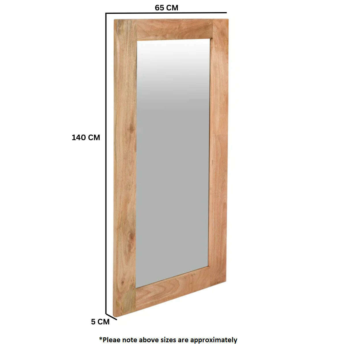 Handcrafted Solid Mango Wood Frame Full Length Mirror dimensions