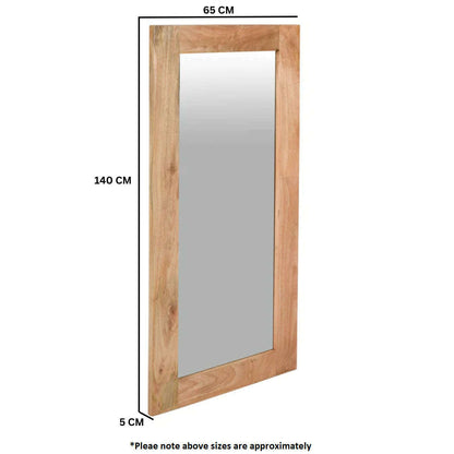 Handcrafted Solid Mango Wood Frame Full Length Mirror dimensions
