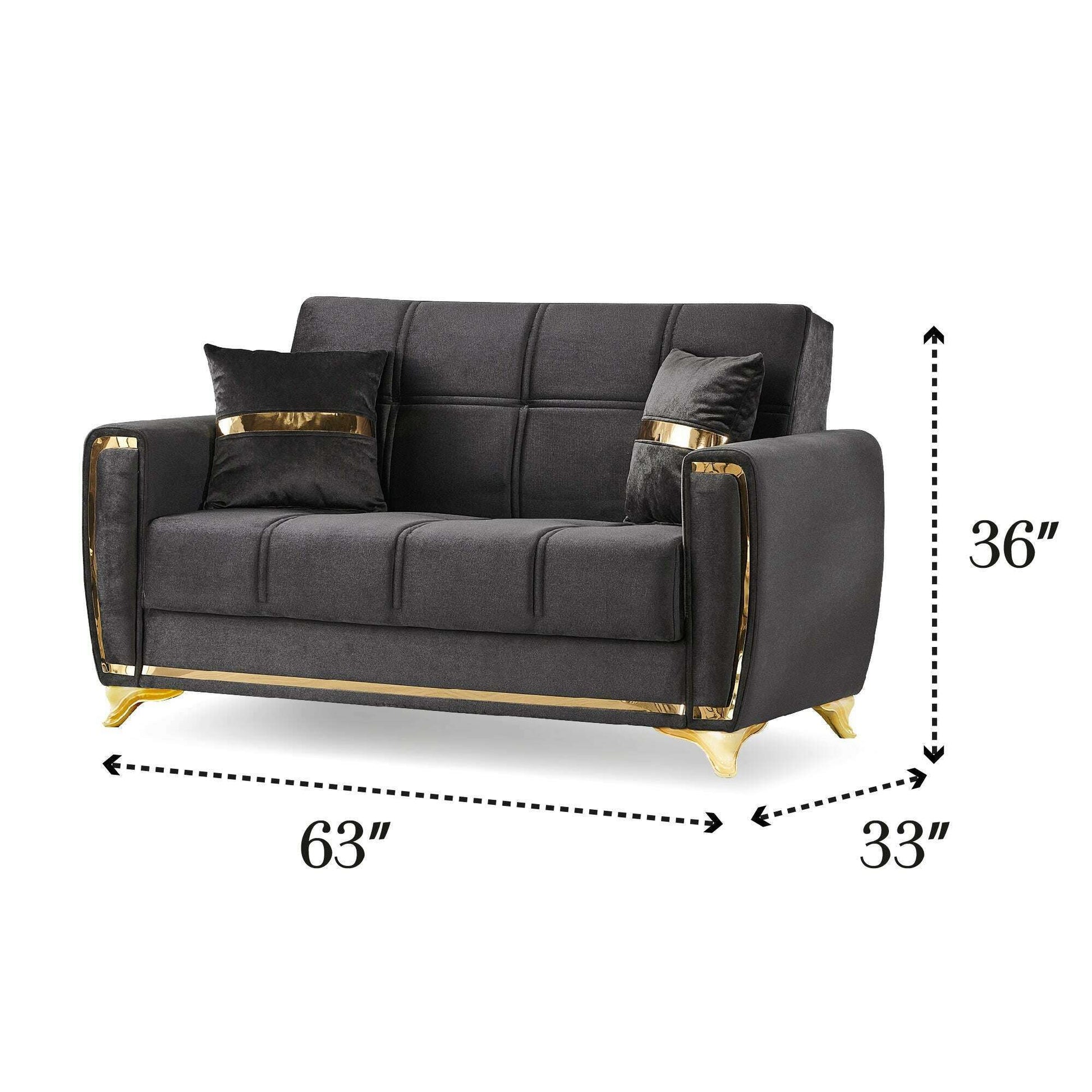 Kayseri Luxury 2 & 3 Seater Chaise Sofa Bed 2 seater dimensions