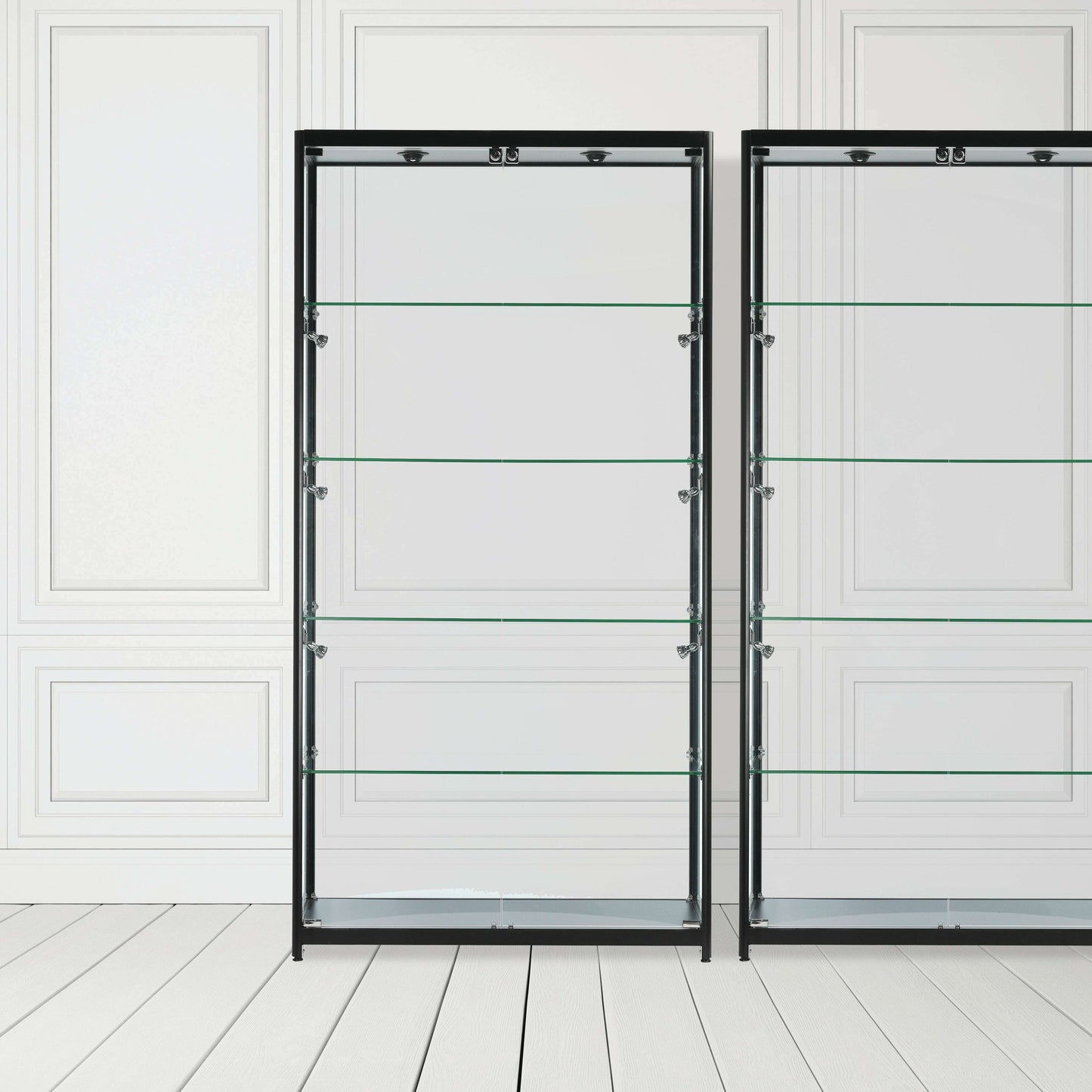 luxury-glass-shoehandbag-storage-cabinet-led-lights-100cm-wide-3