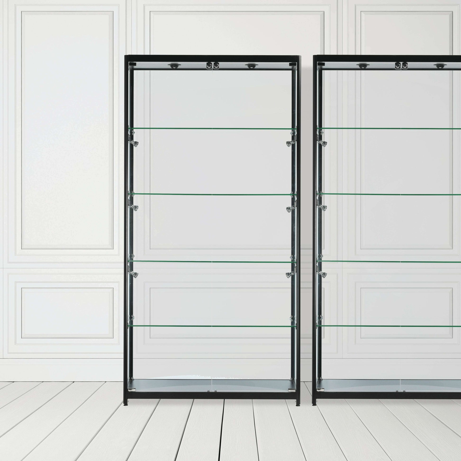 luxury-glass-shoehandbag-storage-cabinet-led-lights-100cm-wide-3